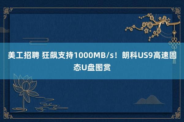 美工招聘 狂飙支持1000MB/s！朗科US9高速固态U盘图赏