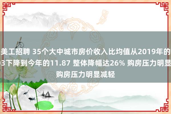 美工招聘 35个大中城市房价收入比均值从2019年的16.03下降到今年的11.87 整体降幅达26% 购房压力明显减轻