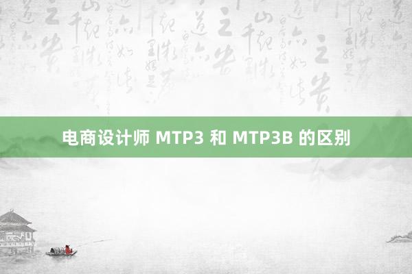 电商设计师 MTP3 和 MTP3B 的区别