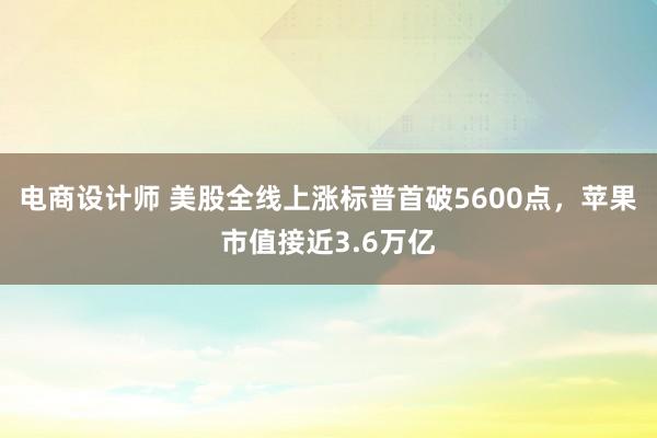 电商设计师 美股全线上涨标普首破5600点，苹果市值接近3.6万亿