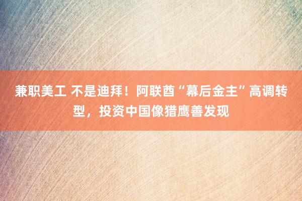 兼职美工 不是迪拜！阿联酋“幕后金主”高调转型，投资中国像猎鹰善发现