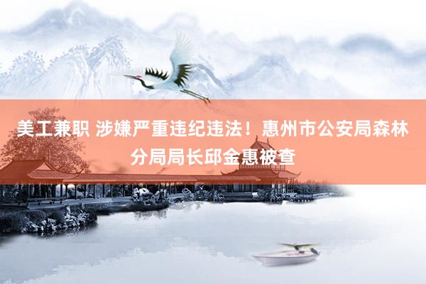 美工兼职 涉嫌严重违纪违法！惠州市公安局森林分局局长邱金惠被查